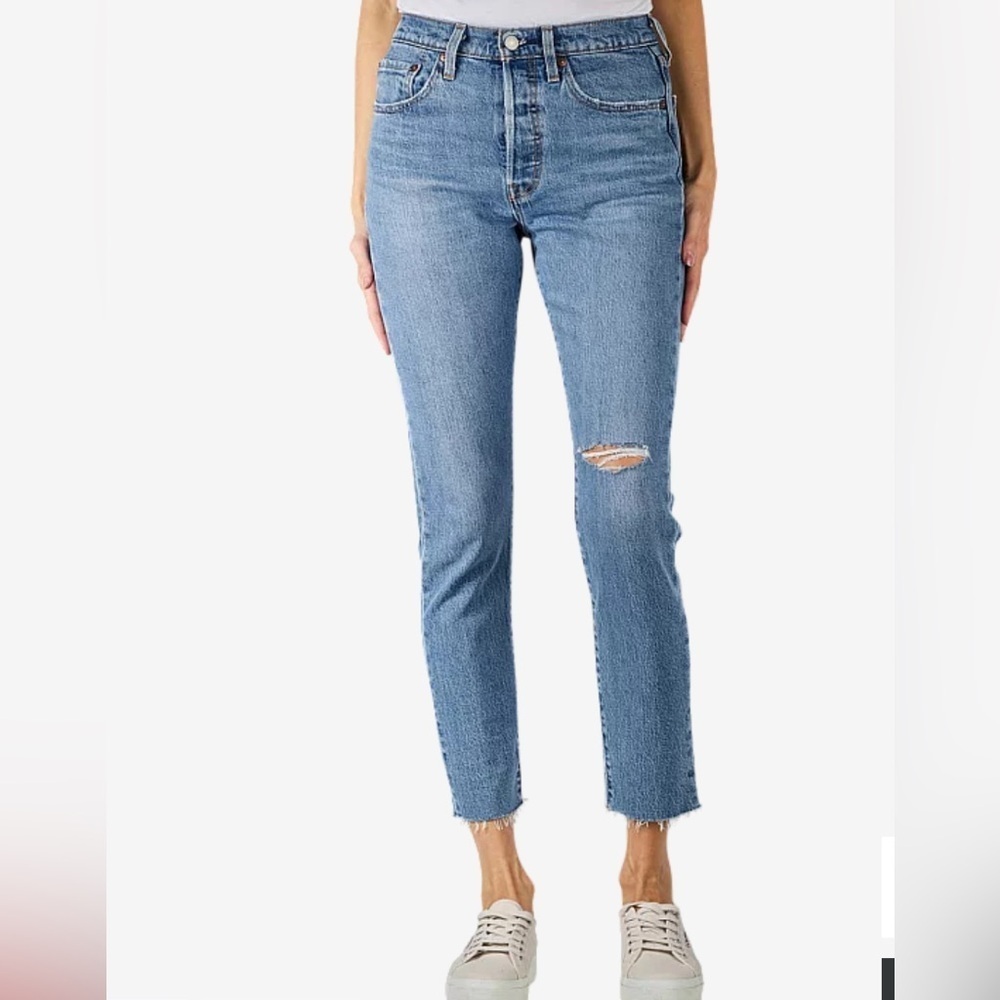 Levi's 501 S Premium Jeans Skinny Fit Button Fly Medium Wash Women's 27 x 28